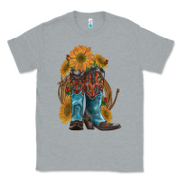 Heather Grey western boots with sunflowers Classic Tee - Artiststas