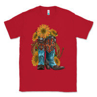 Red western boots with sunflowers Classic Tee - Artiststas