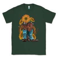 Sports Green western boots with sunflowers Classic Tee - Artiststas