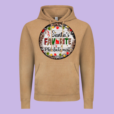 Christmas Santas Favorite Phlebotomist Light Vintage Hoodie Designed By Adodesignshop