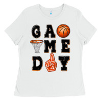 White basketball game day Ladies Tee - MaliasSmallBusiness