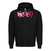Black valentine's day loved john 3 16 Zipper Hoodie - MaliasSmallBusiness