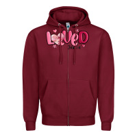 Burgundy valentine's day loved john 3 16 Zipper Hoodie - MaliasSmallBusiness