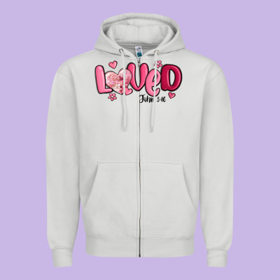 Valentine's Day Loved John 3 16 Zipper Hoodie Designed By Maliassmallbusiness