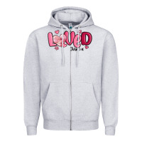 Heather Grey valentine's day loved john 3 16 Zipper Hoodie - MaliasSmallBusiness