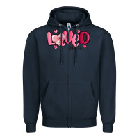 Navy valentine's day loved john 3 16 Zipper Hoodie - MaliasSmallBusiness