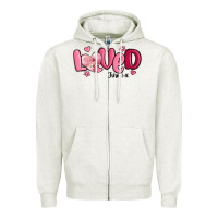 Oatmeal Heather valentine's day loved john 3 16 Zipper Hoodie - MaliasSmallBusiness