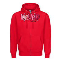 Red valentine's day loved john 3 16 Zipper Hoodie - MaliasSmallBusiness