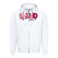 White valentine's day loved john 3 16 Zipper Hoodie - MaliasSmallBusiness