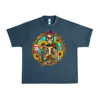 Midnight Navy western skeleton coffee sunflowers Urban Heavy Tee - Artiststas