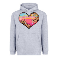 Heather Grey valentine s day colorful heart Heavyweight Hoodie - LillyAllenDesigns