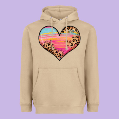 Valentine S Day Colorful Heart Heavyweight Hoodie Designed By Lillyallendesigns
