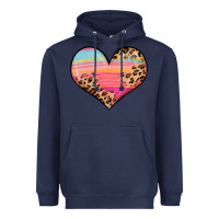 Navy valentine s day colorful heart Heavyweight Hoodie - LillyAllenDesigns