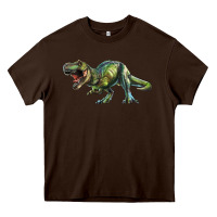 Chocolate Brown t rex dinosaur Heavy Core Tee - RanaPortraitStore