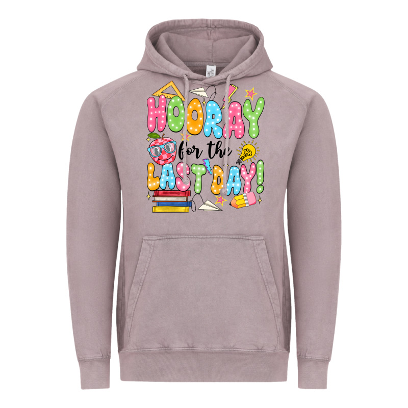 Hooray For The Last Day Black Vintage Hoodie by JahusDesignShop | Teevron
