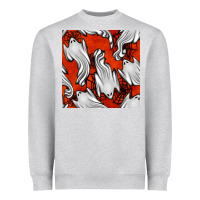 Heather Grey flying ghosts seamless pattern Heavyweight Sweatshirt - BundleAndBundleShop