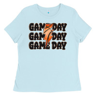 Baby Blue game day game day game day basketball Ladies Tee - MaliasSmallBusiness