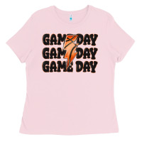 Bubblegum Pink game day game day game day basketball Ladies Tee - MaliasSmallBusiness