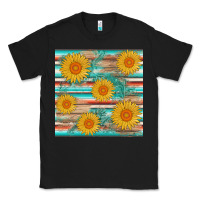 Black sunflower wood serape  leather seamless Classic Tee - AdoDesignShop