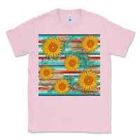 Bubblegum Pink sunflower wood serape  leather seamless Classic Tee - AdoDesignShop