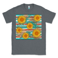 Charcoal Heather sunflower wood serape  leather seamless Classic Tee - AdoDesignShop