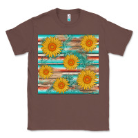 Sunflower Wood Serape  Leather Seamless Classic Tee | Teevron