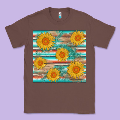 Sunflower Wood Serape  Leather Seamless Classic Tee Designed By Adodesignshop