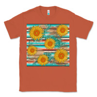 Copper sunflower wood serape  leather seamless Classic Tee - AdoDesignShop