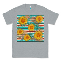 Heather Grey sunflower wood serape  leather seamless Classic Tee - AdoDesignShop