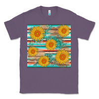 Lavender sunflower wood serape  leather seamless Classic Tee - AdoDesignShop