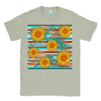 Matcha sunflower wood serape  leather seamless Classic Tee - AdoDesignShop
