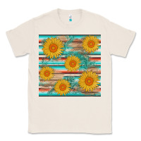 Natural sunflower wood serape  leather seamless Classic Tee - AdoDesignShop