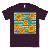 Plum sunflower wood serape  leather seamless Classic Tee - AdoDesignShop