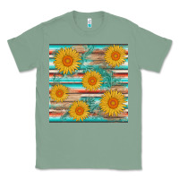 Sage sunflower wood serape  leather seamless Classic Tee - AdoDesignShop