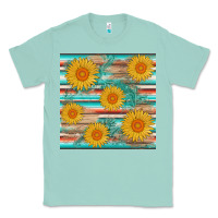 Seafoam sunflower wood serape  leather seamless Classic Tee - AdoDesignShop