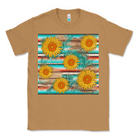 Toasted Coconut sunflower wood serape  leather seamless Classic Tee - AdoDesignShop
