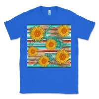 True Royal sunflower wood serape  leather seamless Classic Tee - AdoDesignShop