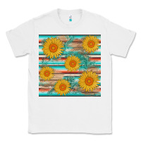 White sunflower wood serape  leather seamless Classic Tee - AdoDesignShop