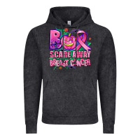 Vintage Black halloween boo with cancer ribbon breast cancer sca Vintage Hoodie - AdoDesignShop