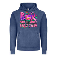 Vintage Denim halloween boo with cancer ribbon breast cancer sca Vintage Hoodie - AdoDesignShop
