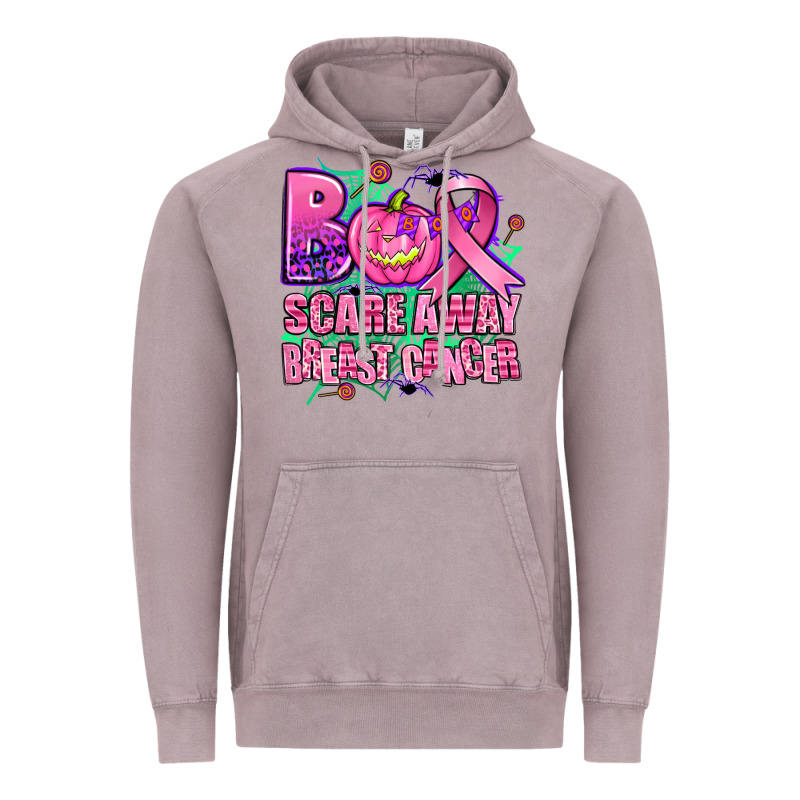 Halloween Boo With Cancer Ribbon Breast Cancer Sca Vintage Hoodie by AdoDesignShop | Teevron