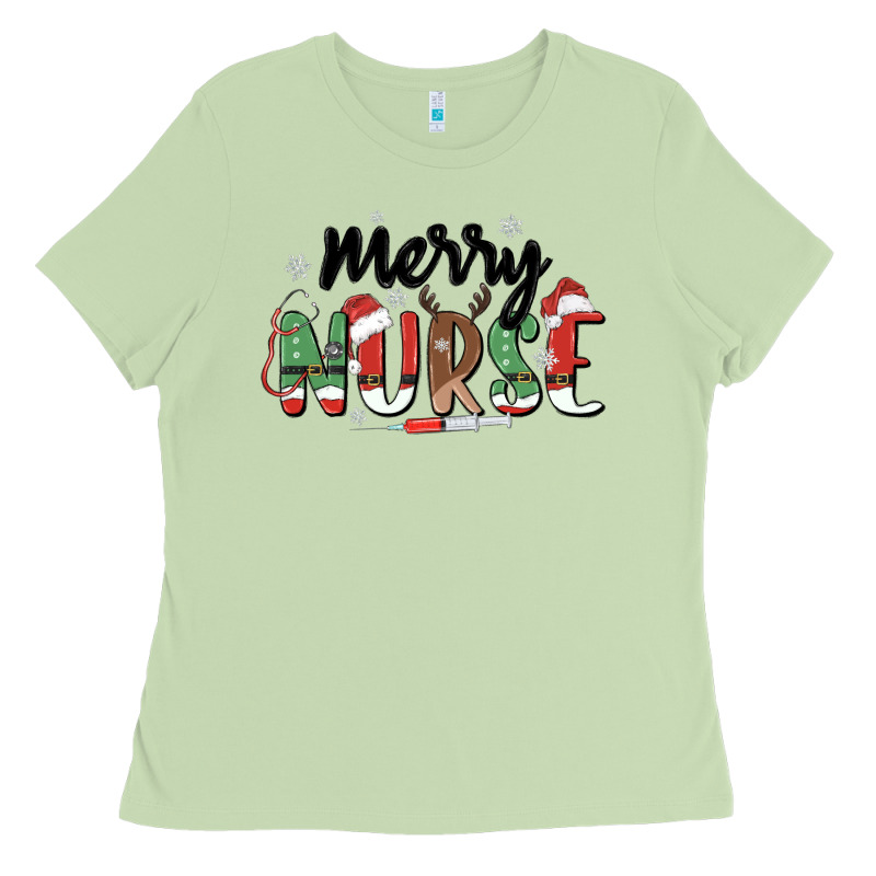 Merry Nurse Ladies Tee by MaliasSmallBusiness | Teevron