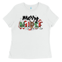 White merry nurse Ladies Tee - MaliasSmallBusiness