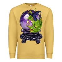 Antique Gold Halloween Frog With Crystal Ball Premium Sweatshirt - LillyAllenDesigns