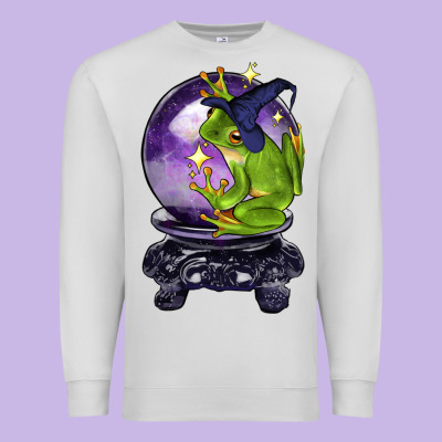 Halloween Frog With Crystal Ball Premium Sweatshirt Designed By Lillyallendesigns