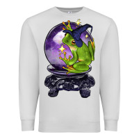 Dove Grey Halloween Frog With Crystal Ball Premium Sweatshirt - LillyAllenDesigns
