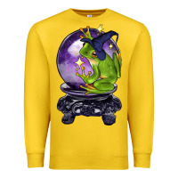 Lemon Halloween Frog With Crystal Ball Premium Sweatshirt - LillyAllenDesigns