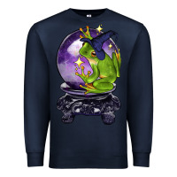 Navy Halloween Frog With Crystal Ball Premium Sweatshirt - LillyAllenDesigns