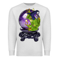 Oatmeal Heather Halloween Frog With Crystal Ball Premium Sweatshirt - LillyAllenDesigns