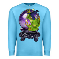 Ocean Blue Halloween Frog With Crystal Ball Premium Sweatshirt - LillyAllenDesigns